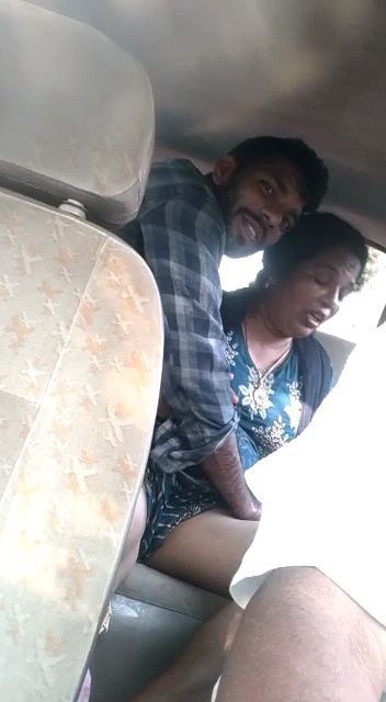 Desi couple on car