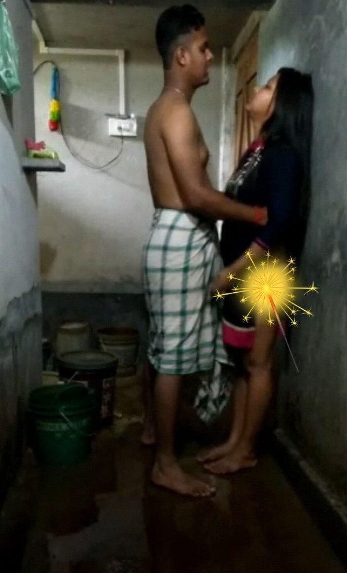 Couple on bathroom