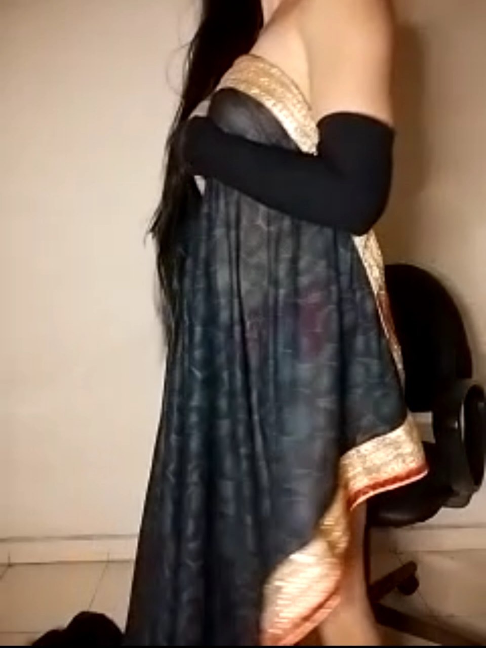 Sonam teasing in Black Saree